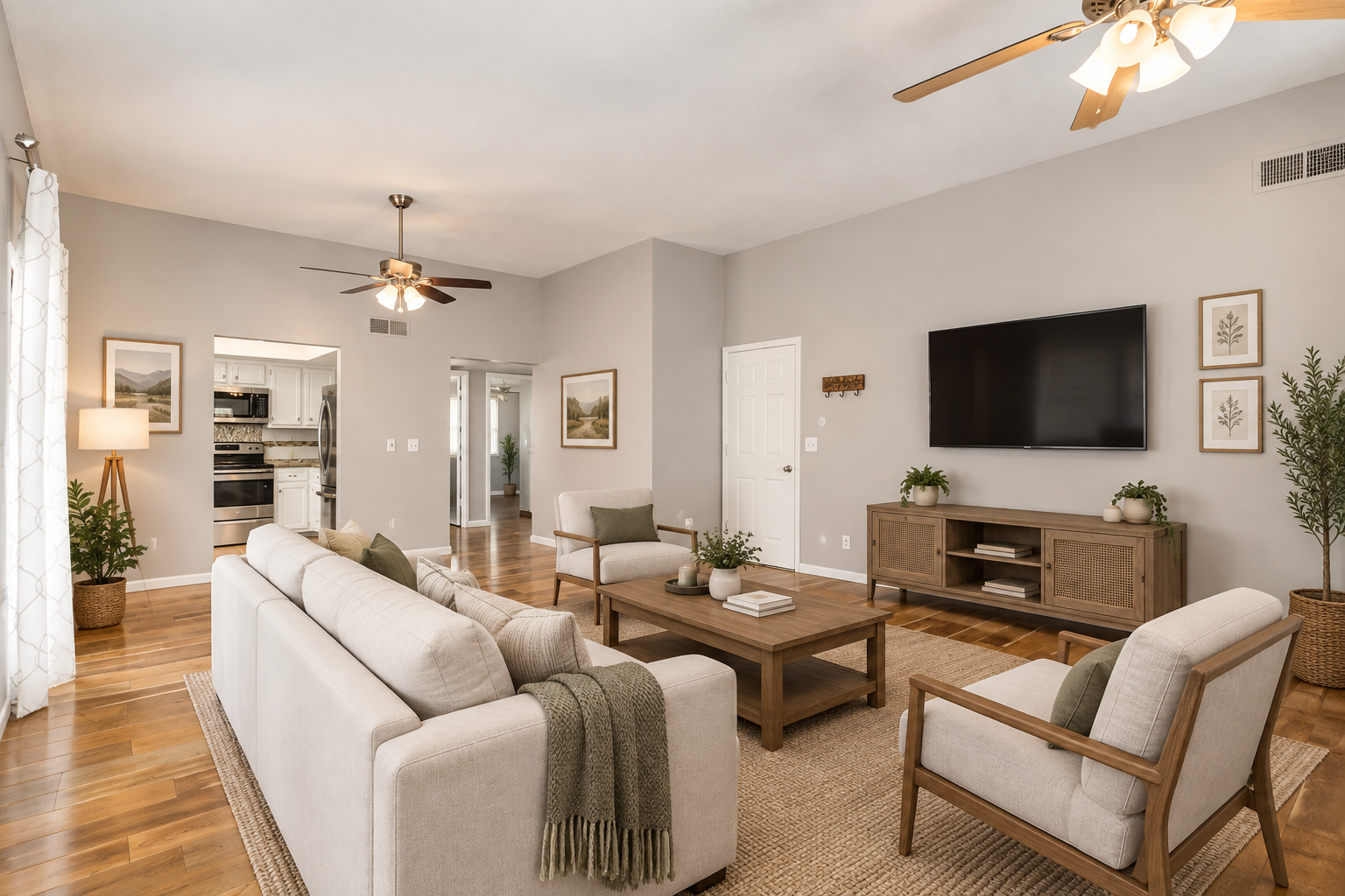 Living room staged